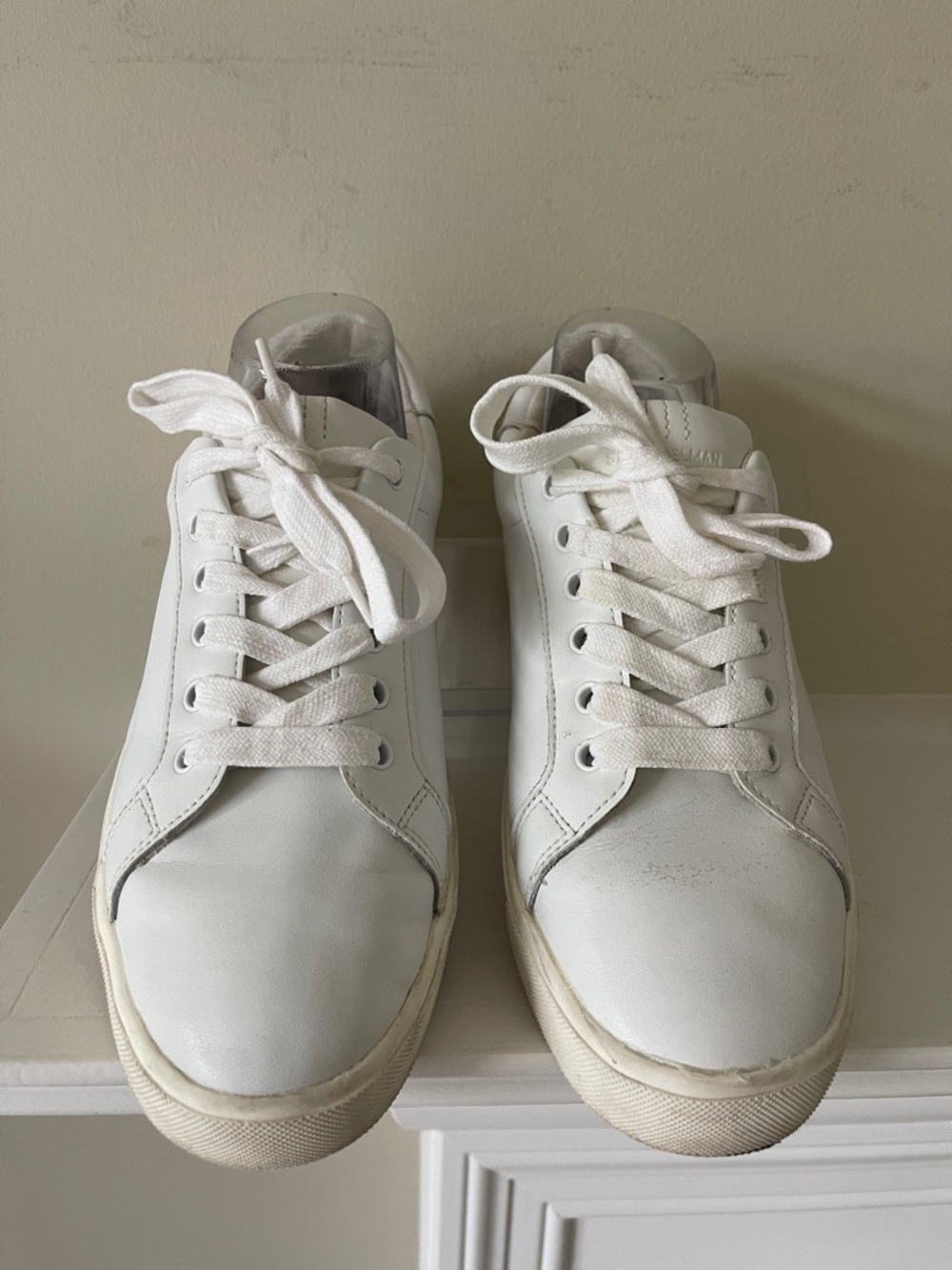 Sam Edelman Ethyl Classic White Leather Lace-Up Sneakers Size 9 GUC